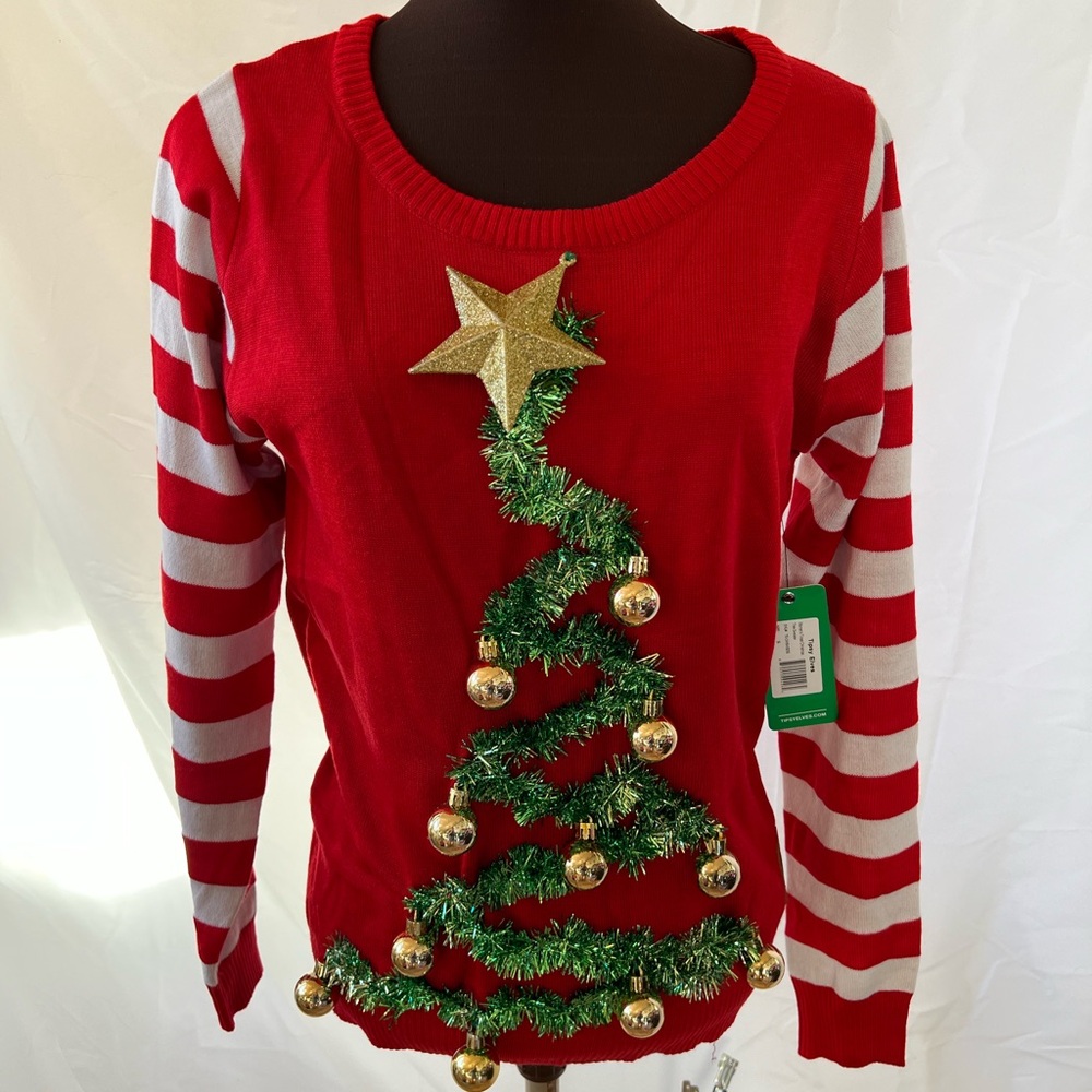 Tipsy Elf brand, new with tags ugly sweater with garland tree size as out small